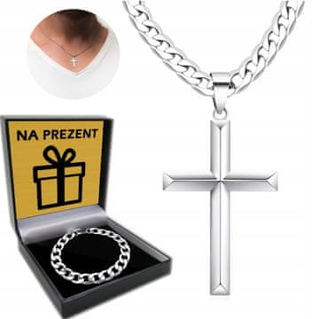 LANAC s križem Muški srebrni LANAC 50cm Križ NOVO + GRATIS