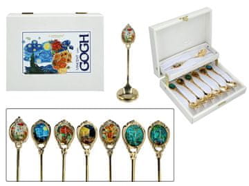 Carmani, set pozlaćenih žlica: 6x čaj + 1x šećer - VAN GOGH, mix