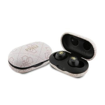 Guess 4G metalni logo - TWS ENC Bluetooth slušalice + kutijica za punjenje (roza)