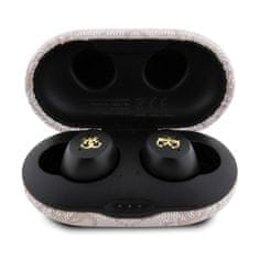 Guess 4G metalni logo - TWS ENC Bluetooth slušalice + kutijica za punjenje (roza)