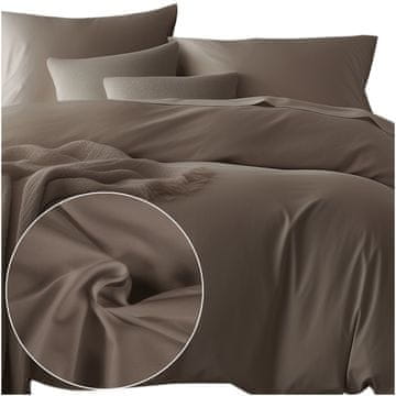 Darymex Pamučna posteljina 160x200 prirodno satensko tkanje, glatka sepia boja