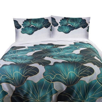 Darymex Posteljina 140x200 SATEN 100% PAMUK veliki listovi zeleni