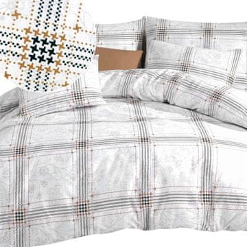 Darymex Posteljina 160x200 pamuk, PROIZVOD U POLJSKOJ, široki karirani QUATRE, svijetlo siva