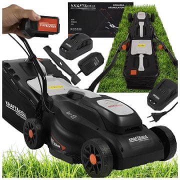Nikcorp Akumulatorska kosilica Vrtna 21V 4Ah, 32L košara, podesiva visina 25-65mm, lagana 10kg, plastično kućište, brzi punjač, set za vrt, zelena