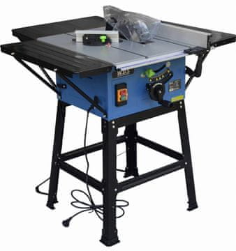 Nikcorp Stolni cirkular 2900W, 4800 o/min, radni stol 63x54 cm, list pile 250 mm, rez 85 mm pod 90°, 53 mm pod 45°, podešavanje kuta 0-45°, za drvo, ivericu, šperploču, plastiku, s odvodom prašine, sklopivim