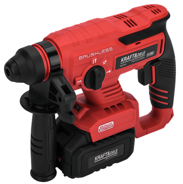 Nikcorp Akumulatorski udarni čekić 21V 3J, motor bez četkica, SDS-PLUS, 0-1850 o/min, 4u1 (bušenje, bušenje s udaranjem, dlijetanje, Vario-Lock), 2x4Ah baterije, brzi punjač, set svrdla i dlijetarskih špica