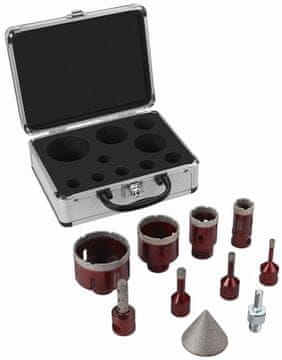 Nikcorp Profesionalni set dijamantnih otwornica KD12642 s konusnim glodalom, 8 komada, promjera 6-65 mm, crna, s 1/4 inčnim prihvatom i adapterom za bušilice, idealan za keramiku, porculan i kamen, u čvrstoj