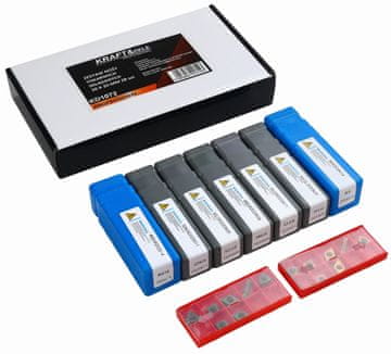 Nikcorp Profesionalni set sklopivih tokarskih noževa 28 komada KD1072, 20x20mm, 150mm duljina, 45 HRC tvrdoća, uključuje 7 noževa, 14 zamjenskih oštrica i 7 ključeva za preciznu obradu metala