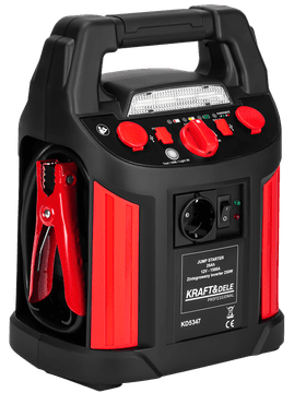 Nikcorp Višenamjenski Jump Starter 1500A KD5347 s kompresorom 11 bar, inverterom 250W 230V i powerbankom 26Ah, 2xUSB, 2x12V utičnica, LED svjetlo, AGM baterija, za auto, brod, motocikl