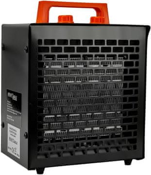 Nikcorp Električni grijač 3500W, termoventilator, snažni grijač za radionicu/garažu, 3 stupnja snage (30W/1750W/3500W), precizni termostat, ušteda energije, zaštita od pregrijavanja, čelično kućište