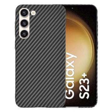 Futrola za Galaxy S23 Plus, stražnja strana od karbonitnih vlakana, karbonska, crna