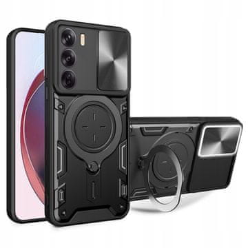 Futrola za Oppo Reno12 Pro, CamGuard Pro, magnetska stražnja strana, stalak - crna