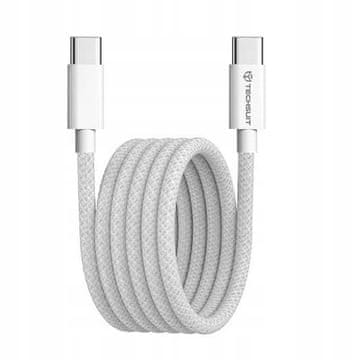USB kabel tipa C, PD60W, QC3.0, 1 m, USB-C - Techsuit - bijeli