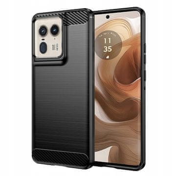 Futrola za Motorola Edge 50 Ultra, silikonska, fleksibilna, čvrsta stražnja strana, crna
