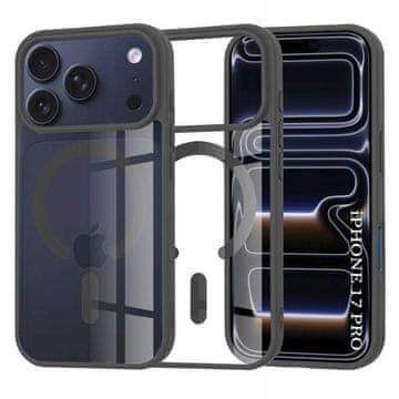 MagSafe futrola za iPhone 17 Pro crna TPU PC zaštita prozirna