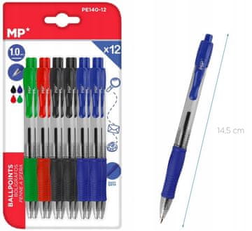 Omp Tradicionalni set kemijskih olovaka u više boja, 12 komada