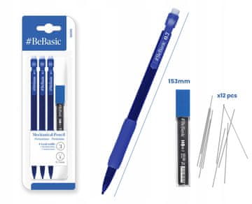 Omp BeBasic HB 0.7mm S009 mehanička olovka set od 3 olovke + stylus
