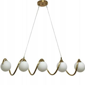 DE VISEĆA STROPNA LAMPA LUSTERA BALLS ZLATNA MODERNA 5*G9 iznad stola