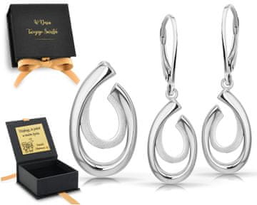 ELEGANTNI SET SREBRNOG NAKITA - VISEĆE NAUŠNICE BEZ CIRKONA 925