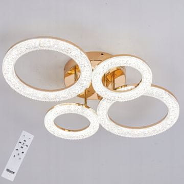 DE KRISTALNA STROPNA SVJETILJKA glamurozna viseća LED LUSTERA + DALJINSKI UPRAVLJAČ 61W