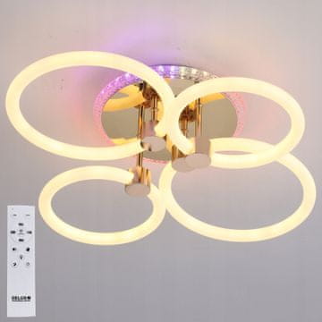 DE Moderna RGB viseća stropna svjetiljka, LED plafonski luster, daljinski upravljač, 65W
