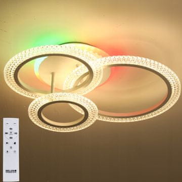 DE Moderna bijela RGB VISEĆA STROPNA SVJETILJKA LED PLAFON LUSTERA S DALJINSKIM UPRAVLJAČEM 46W