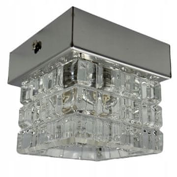 DE Kristalna stropna lampa, srebrna, staklena armatura, moderni glamur
