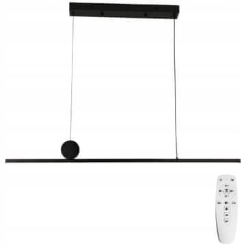 DE Moderna viseća stropna lampa LED s daljinskim upravljačem 48W 100cm crna iznad stola