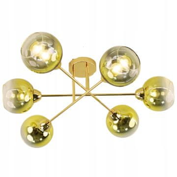 VISEĆA STROPNA SVJETILJKA LUSTERI BALLS zlatna MODERNA LED mliječna stropna svjetiljka