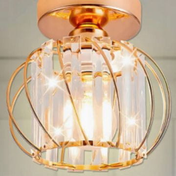 DE Kristalna stropna lampa, zlatna, staklena svjetiljka, moderna, glamurozna