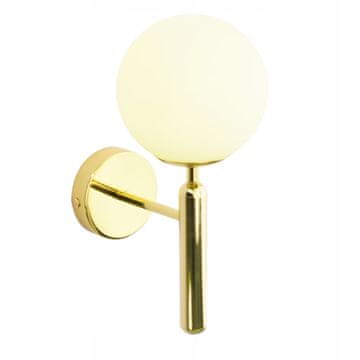DE Moderna zidna lampa, mliječna staklena kugla, Glamour GOLD