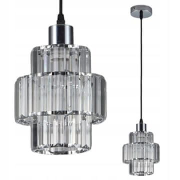 DE Kristalna srebrna stropna lampa, viseće staklo, moderni glamur