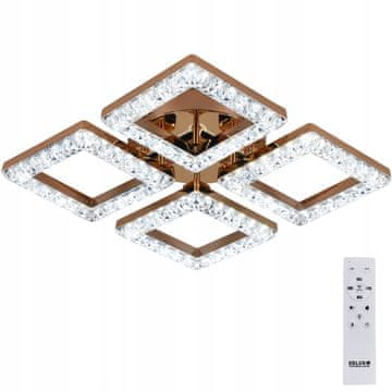 DE STROPNA SVJETILJKA glamurozna zlatna viseća LED luster + DALJINSKI UPRAVLJAČ