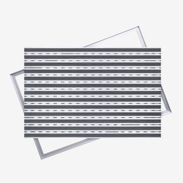 Ente ALUMINIJSKA OTIRAČA ZA VRATA SIVA GUMA: 75x50, 12 mm S OKVIROM