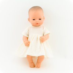 Haljina od vanilije za lutke Miniland 32 cm i Minikane 28 cm