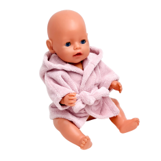 Frotirni ogrtač za lutku Baby Born 42-43 cm, puderasto ružičasta ili bež Frotirni ogrtač za lutku Baby Born 42-43 cm, puderasto ružičasta