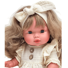 Kombinezon za lutke veličine 34-38 cm, Miniland, mini Colettos, Paola Reina, muslin boje vanilije s volanima