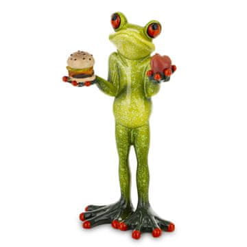 FIGURA - ŽABA NA DIJETI S BURGEROM I JABUKOM 15,5 CM