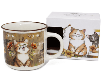 Porculanska šalica 400 ml ART KOT poklon kutija