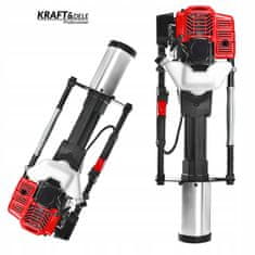 Kraft&Dele Ručni benzinski zabijač pilota za stupove i panele ograde 50 J 1,9 kW 49 mm 59 mm 100 mm