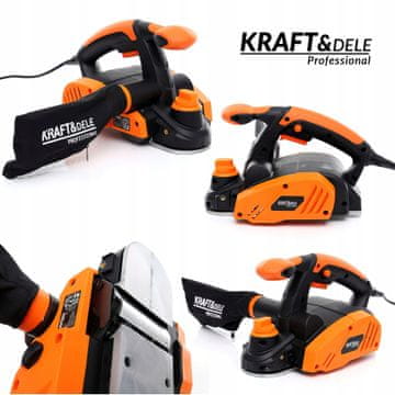 Kraft&Dele Električna blanjalica 230 V 1450 W Vrećica za prašinu 16.000 o/min 0-3 mm