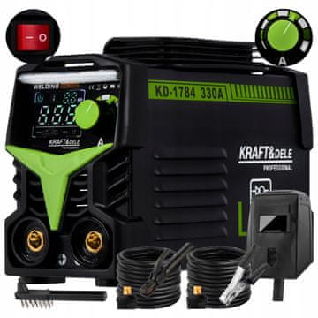 Kraft&Dele INVERTERSKI APARAT ZA ZAVARIVANJE 330A LCD MMA IGBT TIG KABLOVI ZA MASKOVNO PODIZANJE