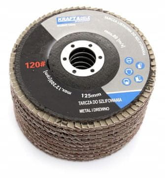 Kraft&Dele BRUŠNI DISK ZA DRVO I METAL 125 mm LAMPNI P10 SET 10 KOM KD968