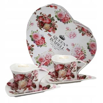 Set trokutastih šalica sa žlicama i tanjurićima, kolekcija Classic Rose