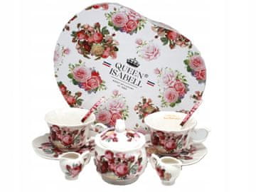 Set porculanskih šalica sa šećernicom i mlazačem za mlijeko - Classic Rose