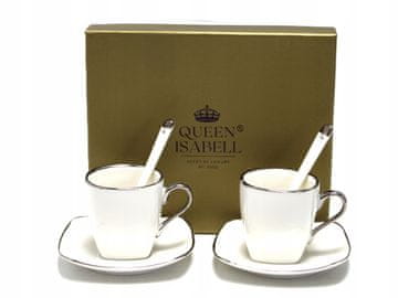 queen Porculanske šalice za espresso sa srebrnim ukrasom, kao poklon, 80 ml