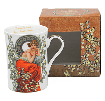Porculanska šalica, u kutiji, 300ml, ekskluzivno, Alfons Mucha-Topaz, kao poklon
