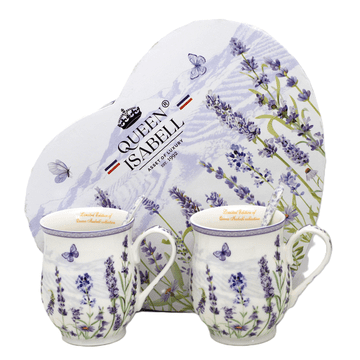 Veliki set porculanskih šalica 350 ml kao poklon u kutiji, kolekcija Lavender