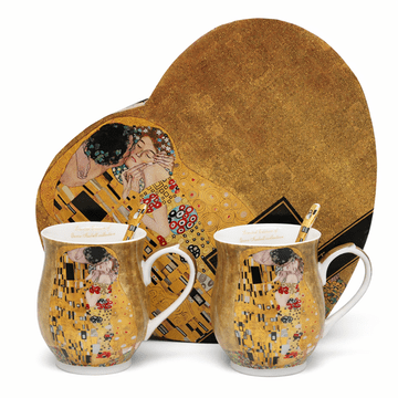 Gustav Klimt Poljubac porculanske šalice, 2 kom., sa žličicama, kao poklon
