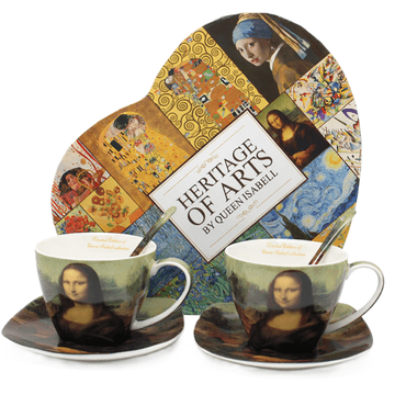 Porculanske šalice s tanjurićima Mona Lisa, set od 2 - poklon set